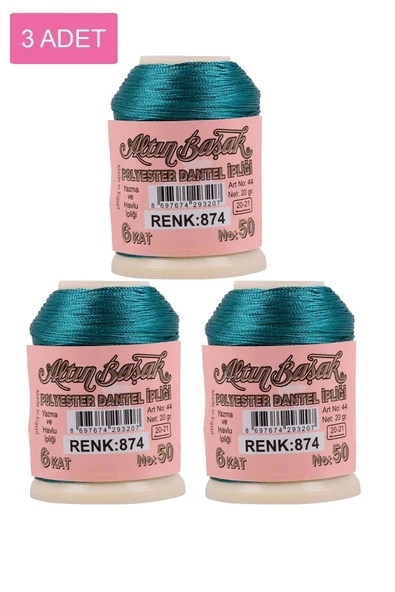 Royaleks 3 Adet Altınbaşak Oya ve Dantel İpi 20 gr - Royaleks - No: 874