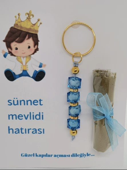 100 Adet Çocuk Görsel Hazır Paketlenmiş Hediyelik Dağıtmalık Sünnet Kınası ve Anahtarlık ürün görseli
