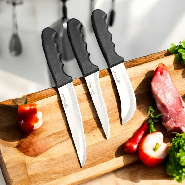 SürLaz Mutfak Bıçak Seti 4 Parça Bileme Aparatı Et, Ekmek, Sebze Pro Set - 3