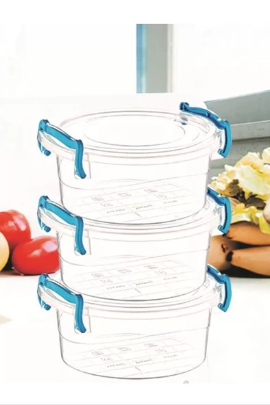 Sweet Yuvarlak Saklama Kabı 3'lü Royaleks-ÇNK2320
