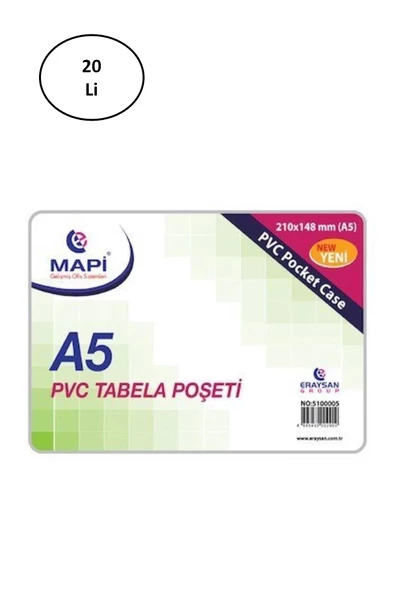 ERA Mavi Pvc Tabela Poşetleri A5 20'li