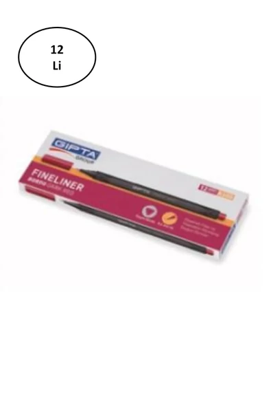 Gıpta Fineliner Ince Keçe Uçlu Kalem 0,4 Mm Karton Kutu Üçgen Lacivert (12 Li Paket) - 2
