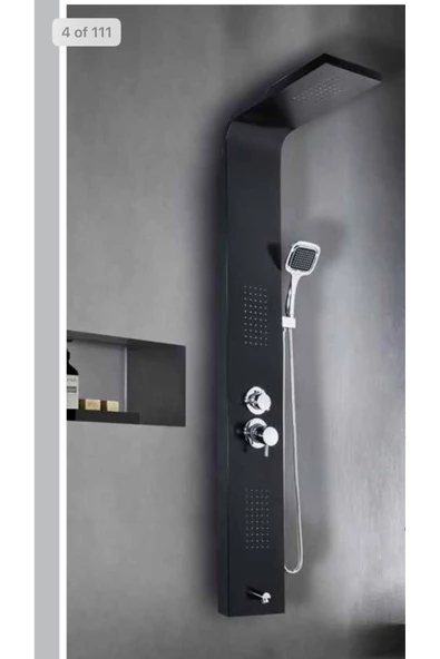 Sam Banyo Kuğu Siyah Dikey Duş Paneli - 3