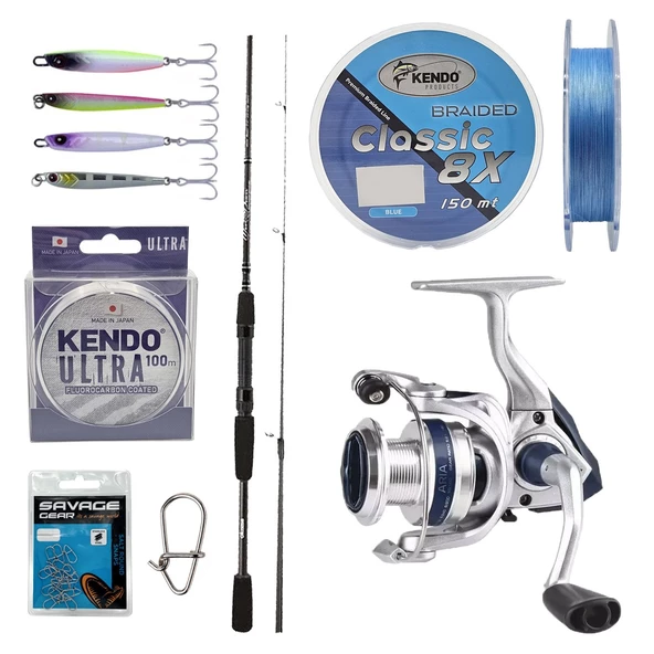 YekOutdoor Profesyonel LRF Seti Okuma Wave Power 228cm 2-12 gr Lrf Kamışı&Okuma ARIA-1000a Olta Makinesi