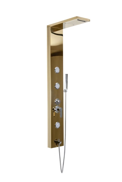 Sam Banyo Fırat Gold Duş Paneli ,Duş Kolonu, Robot Duş, Duş, Gold Rengi Dikey Jakuzi - 3
