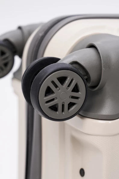 Elatae Premium Polipropilen Kabin Boy Kırılmaz Valiz Bej - Antrasit V305 - 6