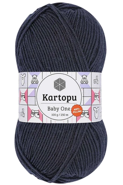 Kartopu 1 Adet Baby One Tüylenmeyen El Örgü İpi Yünü Lacivert K633