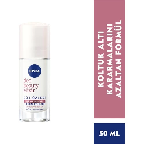 Nivea Kadın Roll On Deodorant Beauty Elixir Sensitive Flower,48 Saat Anti-Perspirant Koruma  40Ml