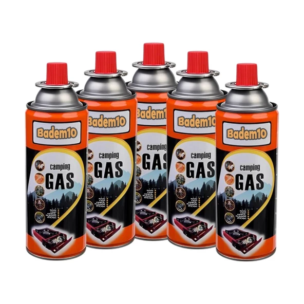 Kamp Gazı 5 Adet Bütan Propan Gaz Tüpü Portatif Ocak Kartuşu Tek kullanımlık Pürmüz 400 ml - 5