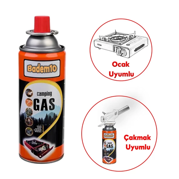 Kamp Gazı 5 Adet Bütan Propan Gaz Tüpü Portatif Ocak Kartuşu Tek kullanımlık Pürmüz 400 ml - 4