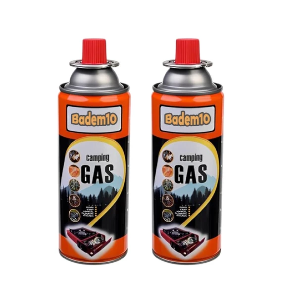 Kamp Gazı Bütan Propan Gaz Tüpü Portatif Ocak Kartuşu Tek kullanımlık Pürmüz 400 ml 2 Adet - 2