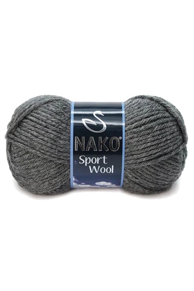 NAKO Sport Wool Atkı Bere Ceket Yelek Örgü Ipi Yünü No: 193 Koyu Gri Melanj