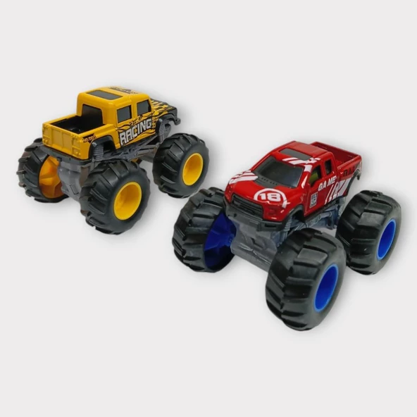 Mini Off-Road Araçlar 2'li - Sarı Kırmızı - 4