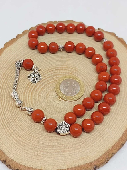 Jasper Taşı Kırmızı 33lük Tesbih 10mm (9790) - Resim 6