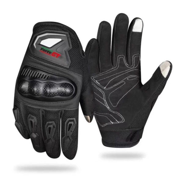 Forte Gt RS02 3D Kabuk Korumalı Dokunmatik Yazlık Motosiklet Eldiveni Large Beden Siyah - 2