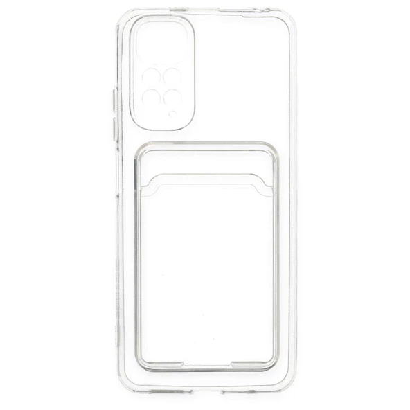 Smody Xiaomi Redmi Note 11 İle Uyumlu Kılıf Kartlıklı Şeffaf Silikon Kapak - Resim 2