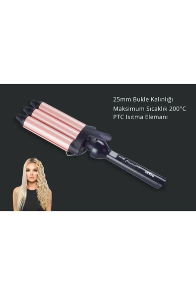 Sinbo SHD-7099 Wag Ve Su Dalgası Saç Maşası 25mm - 2