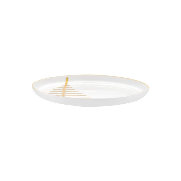 İSTANBUL PORSELEN STARLİGHT FİNE BONE NEW YEAR YILBAŞI PASTA TABAĞI GOLD 21 CM - 5