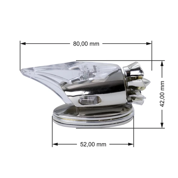 Dekoratif Köpekbalığı Yüzgeci Pervaneli Rüzgar Jeneratörlü LED Işık Yan Ayna Kaput ve Motorsiklet Uyumlu - 2