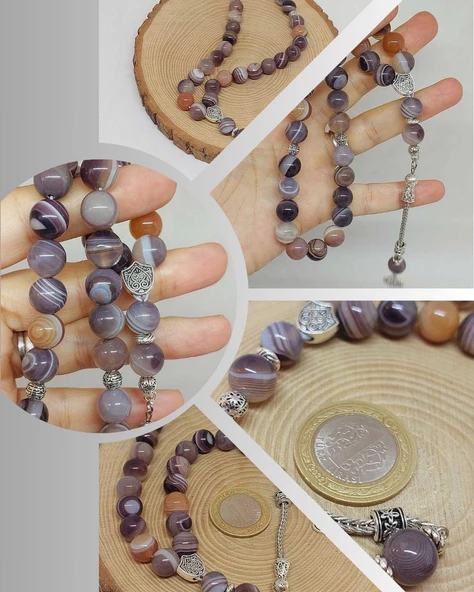 Botswana Akik Taşı 33lük Tesbih 10mm (24070) ürün görseli