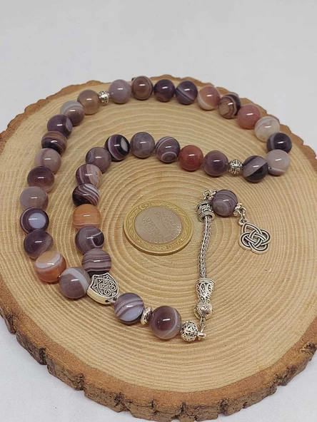 Botswana Akik Taşı 33lük Tesbih 10mm (24070) - Resim 6