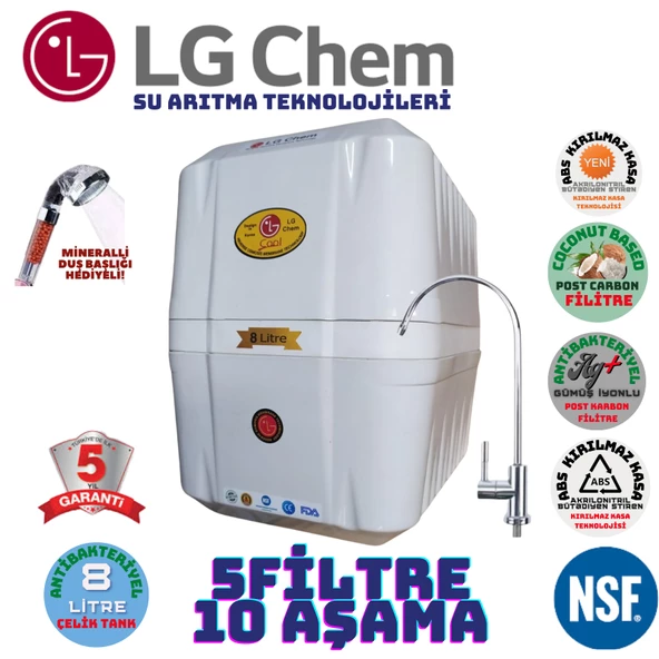 LG Chem COOL BEYAZ 8 LİTRE 5 FİLTRE 10 AŞAMA SU ARITMA CİHAZI