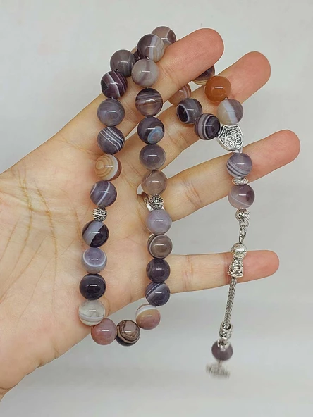 Botswana Akik Taşı 33lük Tesbih 10mm (24070) - Resim 5