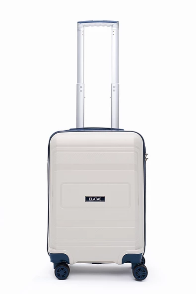 Elatae Premium Polipropilen Kırılmaz 3'lü Valiz Seti Bej - Lacivert V305 - 5