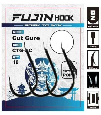 Fujin Cut Gure Deliksiz Düz Olta Kancası  10 no