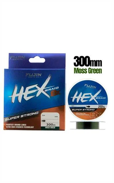 Fujin Hex Braid 8x 300mt Moss Green PE İp Misina  0,20 mm