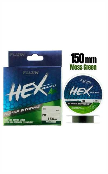 Fujin Hex Braid 4x 150mt Moss Green PE İp Misina  0,12 mm