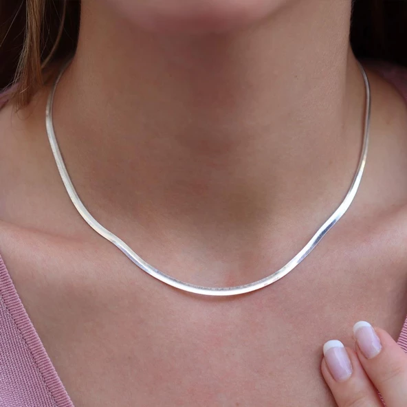 Çift Taraflı İtalyan Zincir Kolye - Resim 2