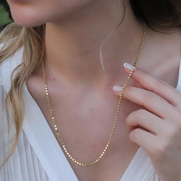 Gold Kaplama Top Gümüş Zincir - Resim 3