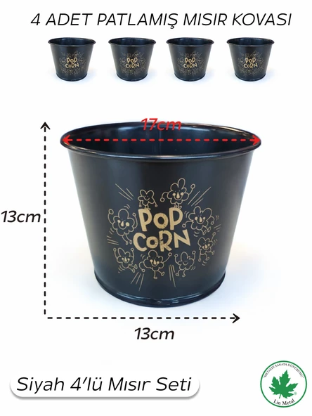 Metal Mısır Kovası - Popcorn Kovası - Resim 3