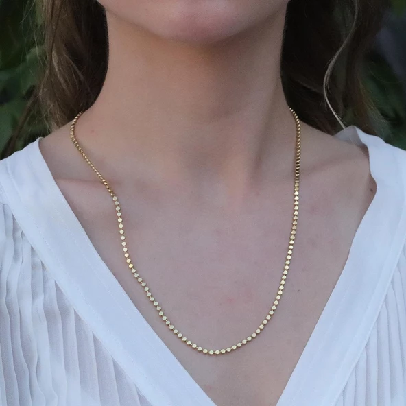 Gold Kaplama Top Gümüş Zincir - Resim 2