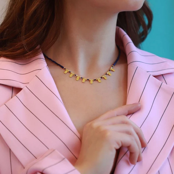 Kök Safir Taşlı Trend Kolye ürün görseli 1