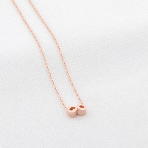 Rose Altın Kaplama Gümüş Sonsuzluk Kolyesi ürün görseli 1