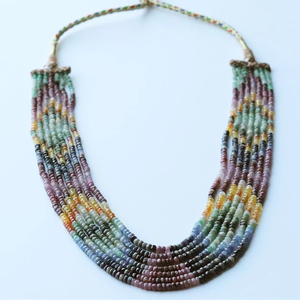 Turmalin Taşlı 7 Sıra Doğal Taş Gerdanlık - Resim 5