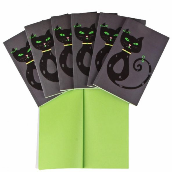 Toptan Defter 50 Adet Kedi Renkli Sayfa Spiralsiz Defter
