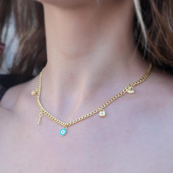 Gold Kaplama Gümüş Dilek Kolyesi - Resim 3