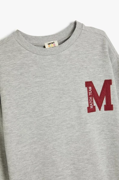 Koton Erkek Çocuk Bisiklet Yaka Slogan Baskılı Uzun Kollu Sweatshirt - 3