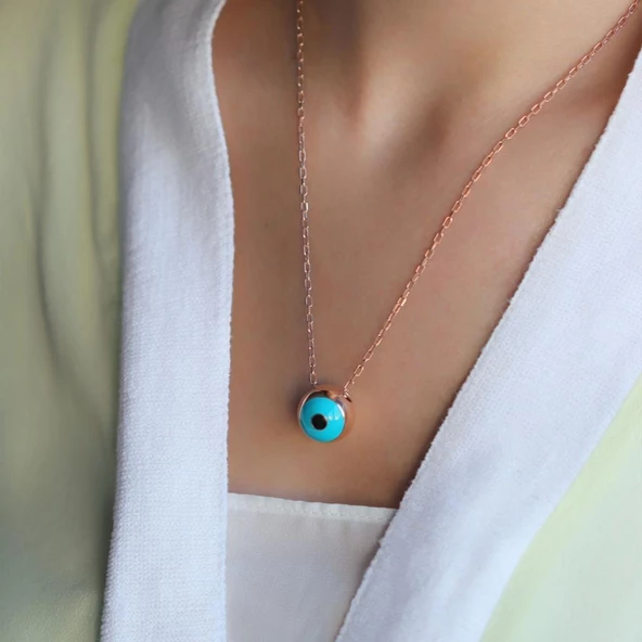 Mine İşlemeli Trend Göz Kolye - Resim 2