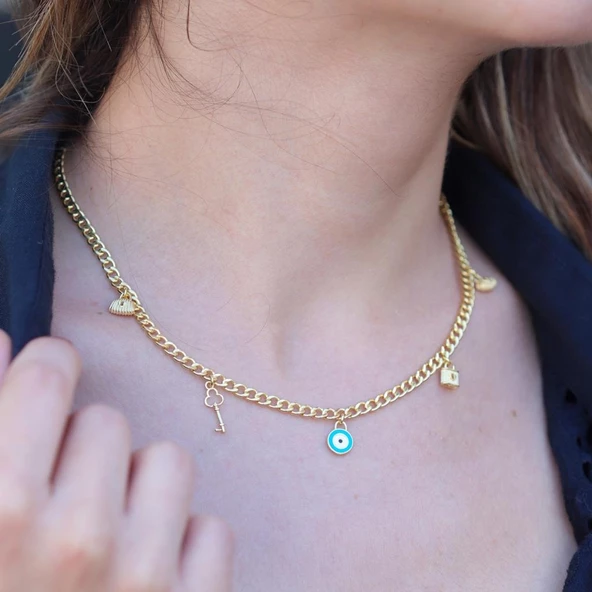 Gold Kaplama Gümüş Dilek Kolyesi - Resim 4