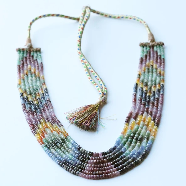 Turmalin Taşlı 7 Sıra Doğal Taş Gerdanlık - Resim 3