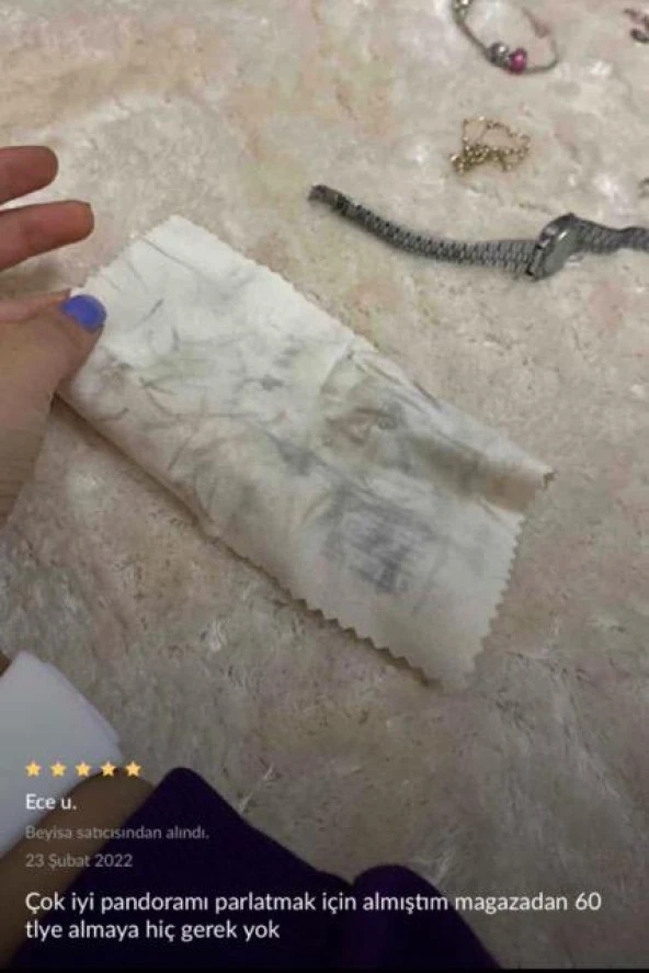 Bakım Kiti Serisi 1 Adet Takı Mücevher Altın Gümüş Takı Silme Temizleme Parlatma Mendili Bezi - 9