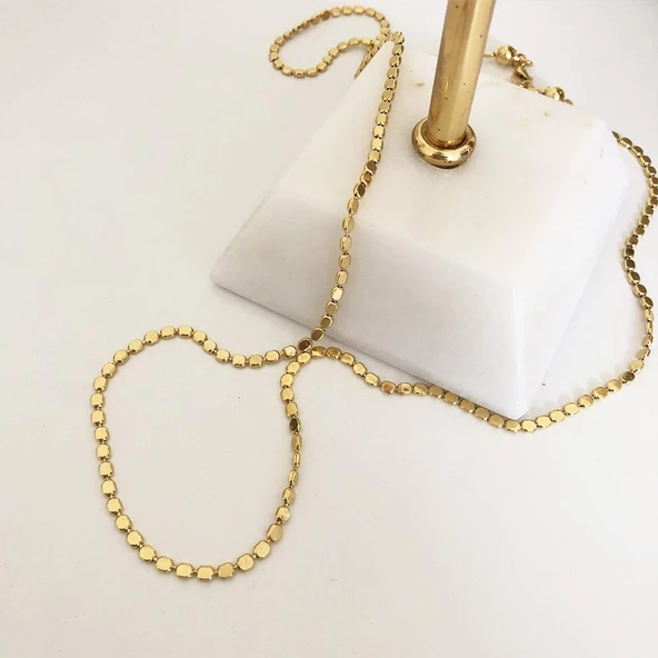 Gold Kaplama Top Gümüş Zincir - Resim 4