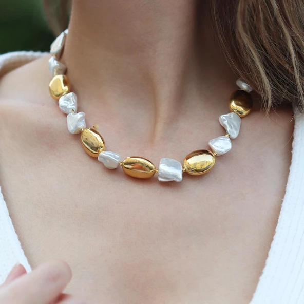 Barok İnci Gümüş Kolye ürün görseli