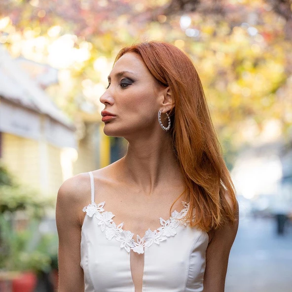 İnci Halka Gümüş Küpe - 3