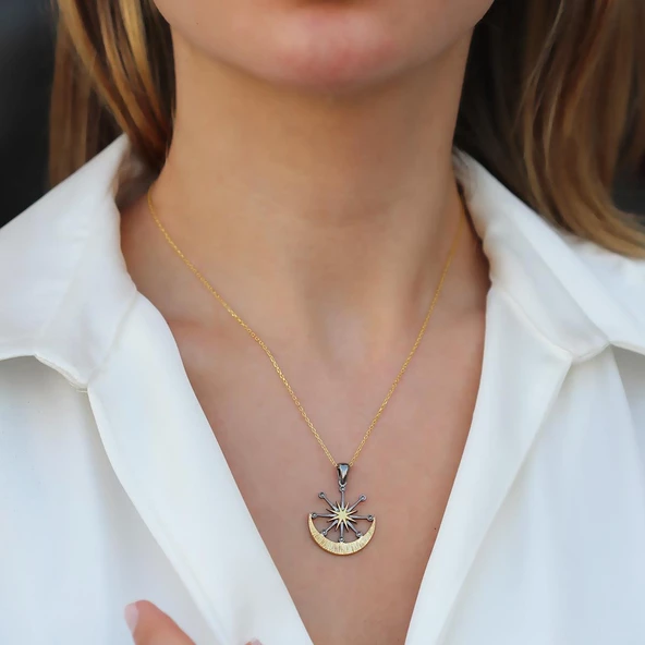 Apollon Oksitli Gold Kaplama Gümüş Kolye ürün görseli 1