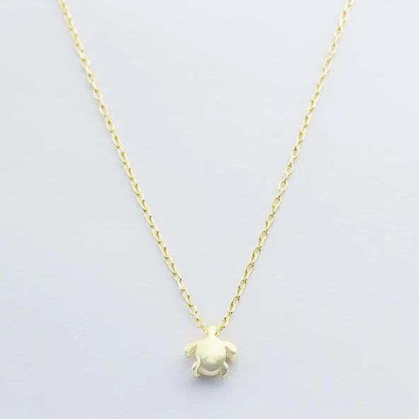 Kaplumbağa Figürlü Gold Kaplama Gümüş Kolye ürün görseli 1